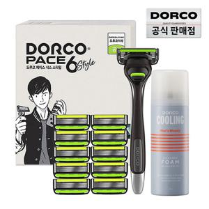 도루코 페이스6스타일 면도세트 2호(면도기+날 11입+폼 74ml)/6중날