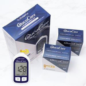 녹십자 글루코케어 혈당 측정기+시험지100매+침100개+솜100매