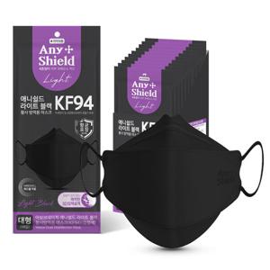 애니쉴드 써멀라이트 블랙 황사방역용마스크 KF94 대형 30개입