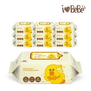 [아이러브베베]라인프렌즈 미니샐리 20매 휴대용 10팩 리필형 아기물티슈