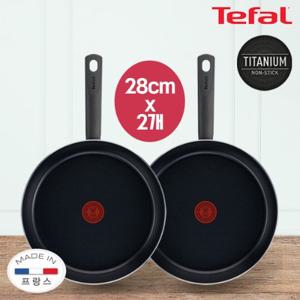 [카드사전용][테팔] 1+1 블루 티타늄 프라이팬 28cm 2개 세트