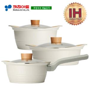 키친아트 베이직(IH) 인덕션세라믹냄비 3종(A)SET(18+20+22전)