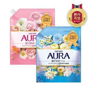 아우라 고농축 섬유유연제 리필 2L x 2개(2종 택1)