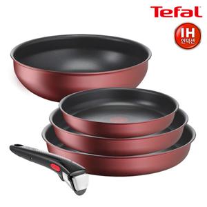 [테팔] IH 매직핸즈 그레이스 레드 단품 프라이팬 3종+볶음팬26cm+손잡이 세트