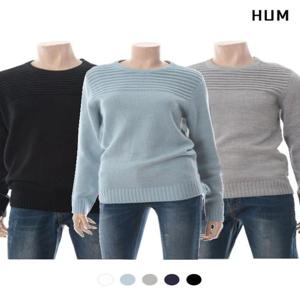 [HUM][본사][HUM]유니)캐시아크릴 블럭킹 풀오버 니트(H174H911A)