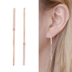 925 은침 비바 큐빅 귀걸이 롱 드롭 실버핀 이어링 JM186_JM187