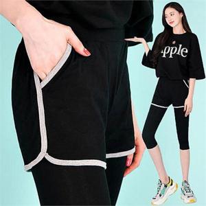 [퍼스트클로]7부랍빠 반바지레깅스 빅사이즈쫄바지 여름운동복스판 5063