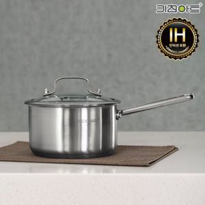 키친아트 3중바닥 IH 올가 편수냄비 18CM /스텐 인덕션냄비