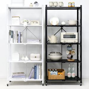 이지라이프 원터치 접이식 폴딩선반 5단 2COLOR(화이트/블랙)