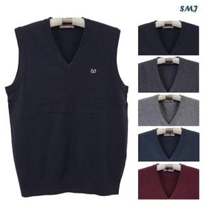 [에스엠진]SMJ1461 울혼방 니트 조끼 남성 정장 울 조끼 브이넥