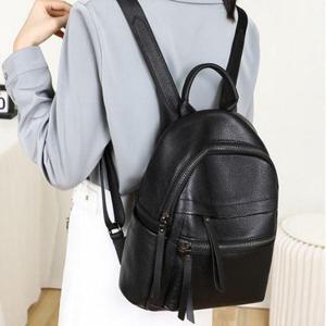 여성 천연 소가죽 클래식 백팩 직장백팩 데일리 여행가방 블랙 WFL70J4