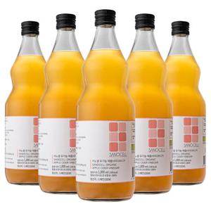 사노셀 유기농 애플사이다 비니거 5병(1000ml x 5병) 발효 사과 초모 식초 유기산 80000mg