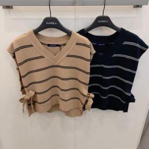 [클라이드앤]클라이드엔 여성스트라이프크롭니트베스트_S FMDSW931F