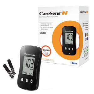 케어센스N 혈당측정기 당 체크기 혈당시험지 10개 채혈기 채혈침10개 보관가방 당뇨수첩