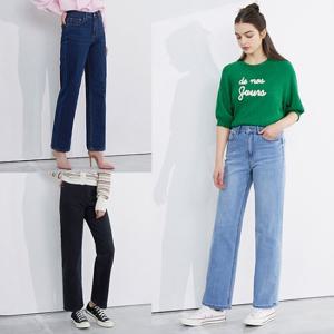 여성 여름청바지 / 레트로 와이드 스판데님팬츠 3종