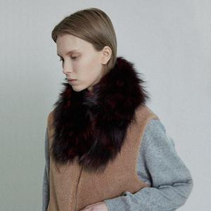 라벨르by신영모피 폭스렉스 스크랩 넥워머_와인