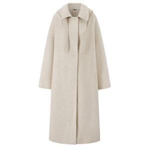 [BNX]후드 핸드메이드 울 블렌드 롱 코트 (BX4CT005L0)