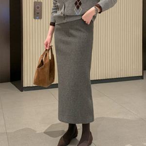 코코블랙 / 캐리 울 스커트 (3color)