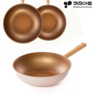 키친아트 인덕션겸용 궁중팬 웍 28cm 볶음 후라이팬 코팅 가정용웍