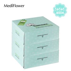 메디플라워 엠보싱 소프트 코튼 퍼프 300매x3개