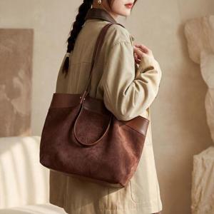 미르바네스 소프트 스웨이드 드로스트링 토트 숄더백 1637 (이너백 포함)