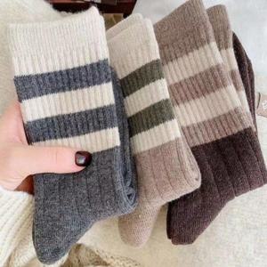 [5켤레세트] 듀얼배색 여성 중목양말