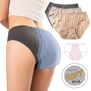 ★3매 세트★노라인 햄라인 위생 팬티 여성 여자 방수 속옷 생리 샘방지
