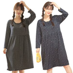 2종세트 빅사이즈 피치기모 원피스 오버핏 맘룩 잠옷 홈웨어 임산부 이지웨어 홈원피스