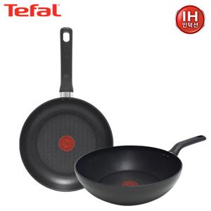 ★[신상!테팔!] 인덕션 스틸그레이 프라이팬24+웍28cm+[사은품]셀룰로오스 스펀지 5개+보호매트+배민3천원
