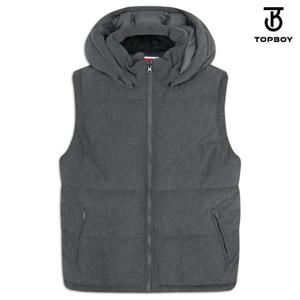 후드 탈부착 코듀로이 웰론 패딩조끼 (SUH049)