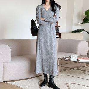 H스타일(DK)기모울트라롱OPS 겨울 여성 기모 원피스 OPS 홈웨어 데일리