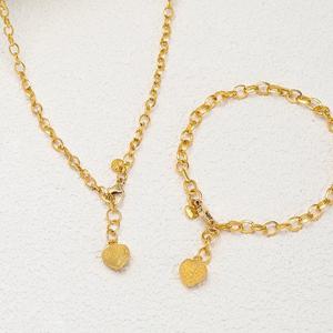 [골드모아] 순금 목걸이 팔찌 세트 18.75g 24k [하트 라운드]