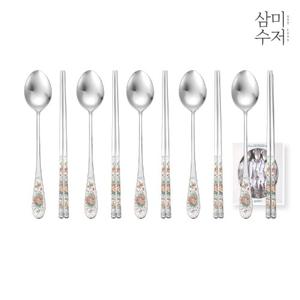[삼미수저] 잉글랜드 12꽃 세라믹 수저세트 5P