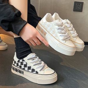 스니커즈 운동화 데일리 캐주얼 체크 키높이 여성