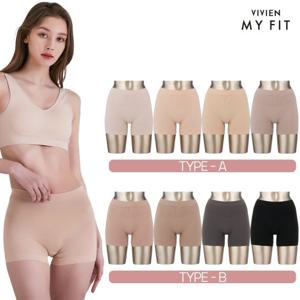 [방송히트]비비안 마이핏 3-1차 오가닉코튼 심리스 면스판 사각팬티 4종