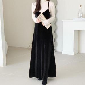 [드레스날다]완벽한계획 벨벳 롱 뷔스티에 원피스(ops1383)