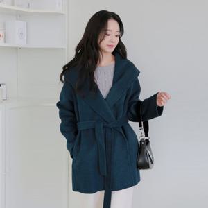 [최초가 159,000원][르포엠]캐시미어 블렌드 핸드메이드 후드코트