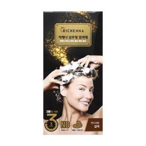 리체나 이지 스피디 골드 샴푸형 3분 염색약 튜브형 갈색/새치 커버 흰머리