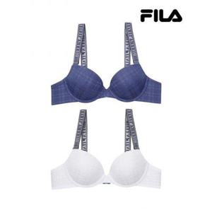 [휠라 언더웨어][휠라] 체크JQ 데님 어깨끈 여성 브라 2종 택1 (FI4BAF2652F_2sku)