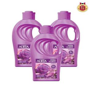 [샤프란]아우라 생화캡슐 초고농축 섬유유연제 용기1L 자스민머스크 x 3개