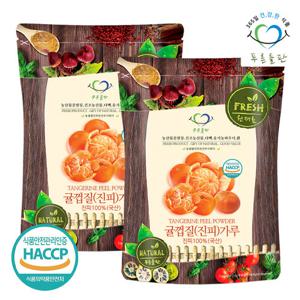 [푸른들판] 국내산 귤껍질 진피 가루 100% 300g x 2봉 귤피 분말 감귤 껍질 차
