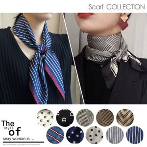 [노다지닷컴] 여성 실크 쁘띠 숏 스카프머플러 2종세트 여자 봄 가을 간절기