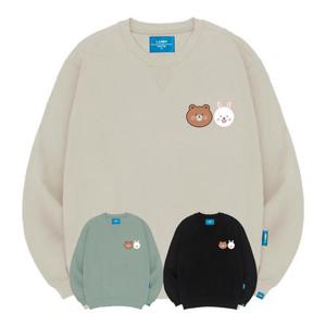 엘라모 기모M 큐티애니멀프렌즈 맨투맨 남녀공용 빅사이즈 S~4XL