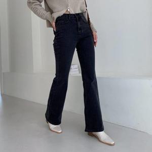 [VY] 여자 하이웨이스트 슬림핏 부츠컷 검정 면바지