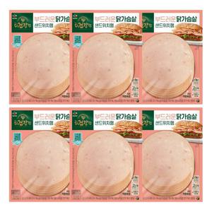 [CJ]더건강한 닭가슴살 샌드위치햄90g x6개