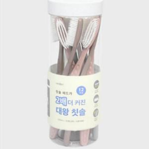 커브형 이중미세모 치아 브러쉬 대왕 칫솔 12개입 1P