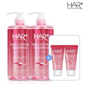 [헤어플러스] [2+2] 실크 코팅 샴푸 1000ml 2개+트리트먼트 50ml 2개