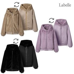 [라벨르] 인조 밍크 리버시블 후드 자켓 LB105JK-4