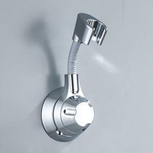 흡착식 샤워기 거치대 무타공 각도조절 빨판 자바라 행거 홀더 걸이 실버 J038