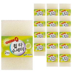 주방용품 그린피아 휠타 수세미2p x 15개 주방수세미 설거지